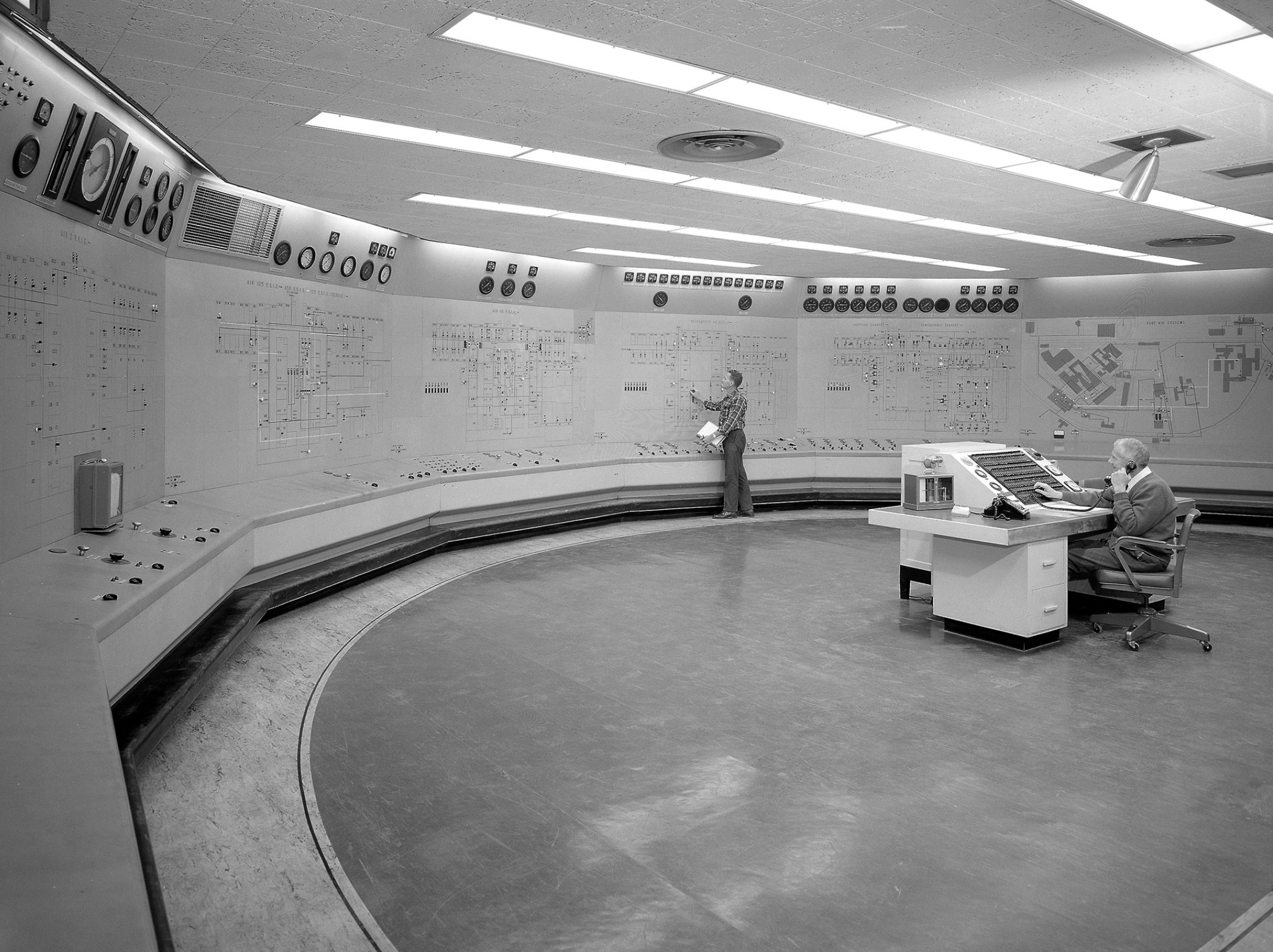 Operators in the Engine Research Building’s Central Control Room Lewis Research Center, 1968